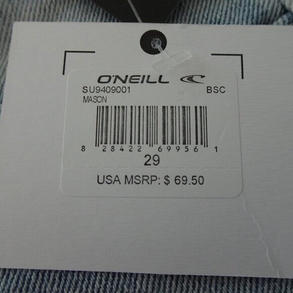 O'Neill Cropped Jeans Women's Size 29 Blue Distressed Denim Button Fly Straight - Picture 10 of 11